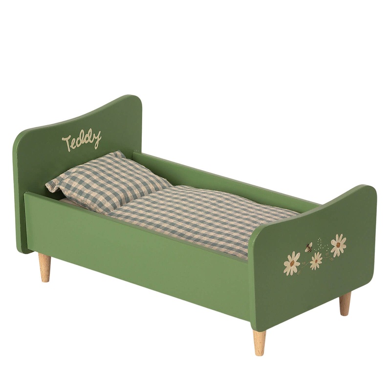 Wooden Bed Teddy Dad – Dusty Green