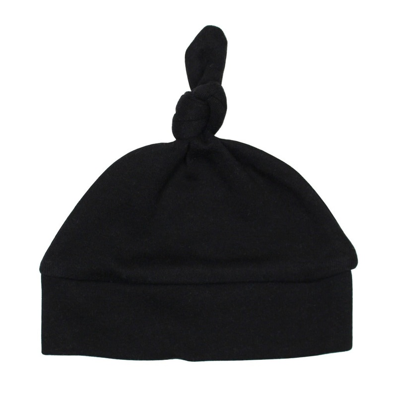 Banded Top-Knot Hat – Black