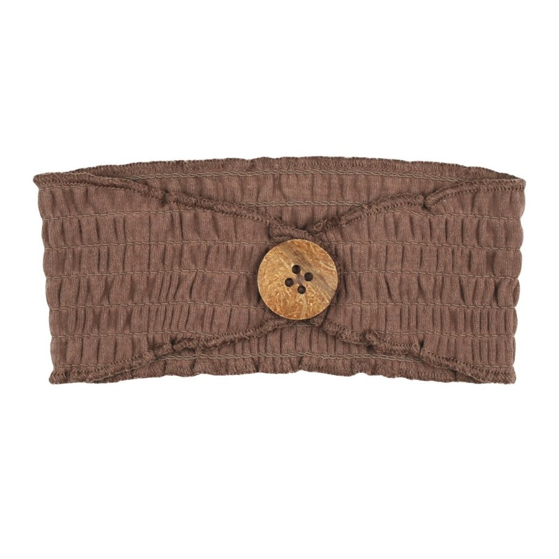 Button Headband – Latte