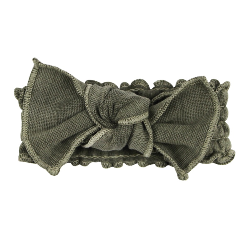 Cozy Smocked Tie Headband – Hunter