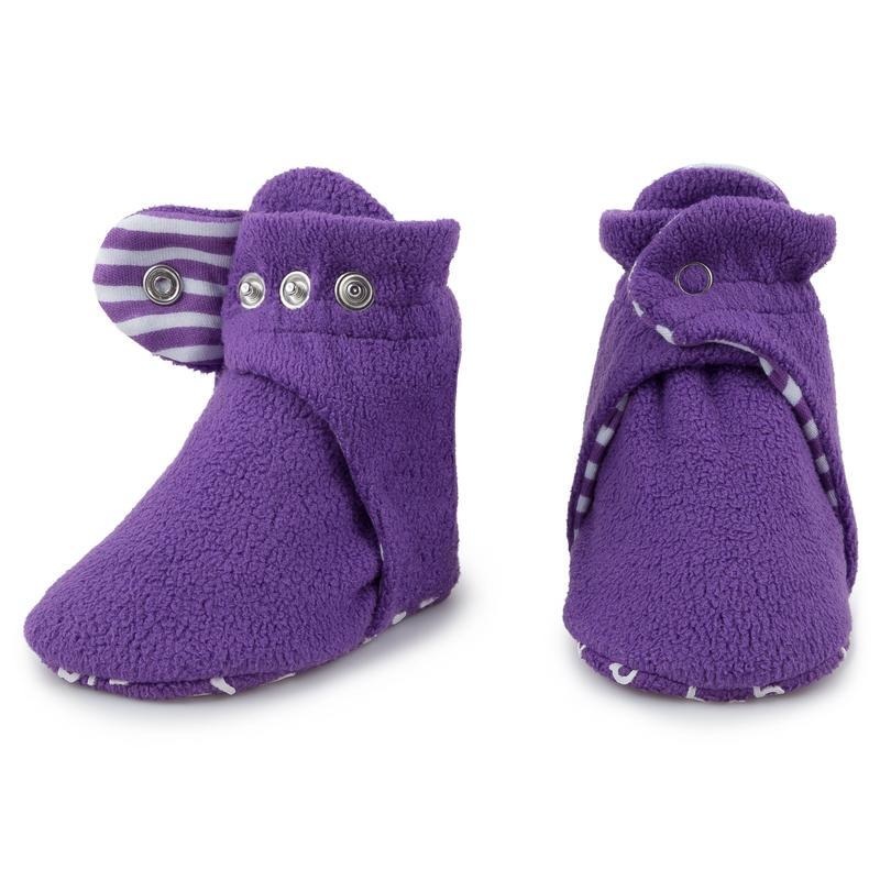 Fleece Baby Booties – Grape