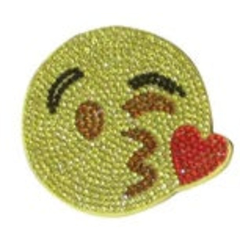 Kiss Emoji Rhinestone Motif Hair Clip