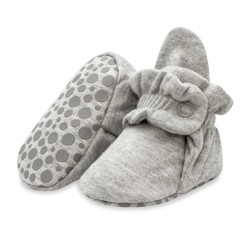 Organic Cotton Baby Booties – Heather Gray