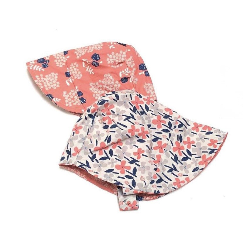 Organic Reversible EcoBonnet Sun Hat – Coral Garden