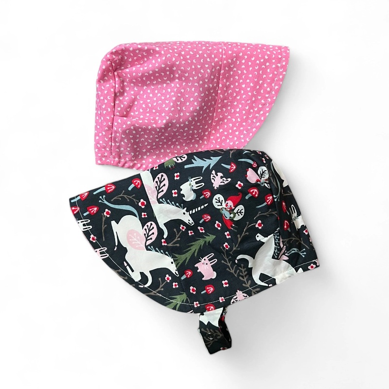 Organic Reversible EcoBonnet Sun Hat – Unicorns