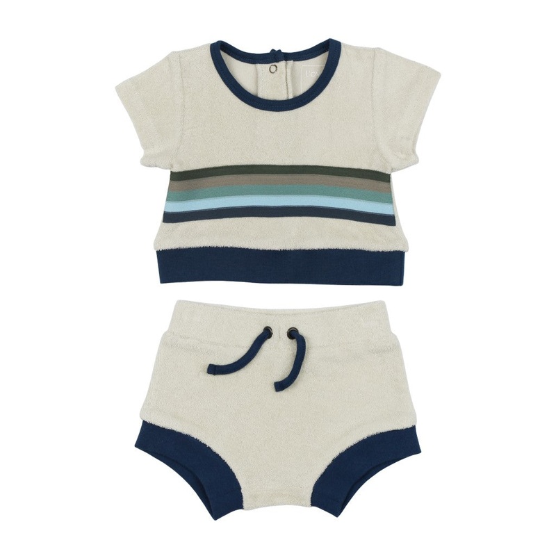 Organic Terry Tee & Shortie Set – Blues
