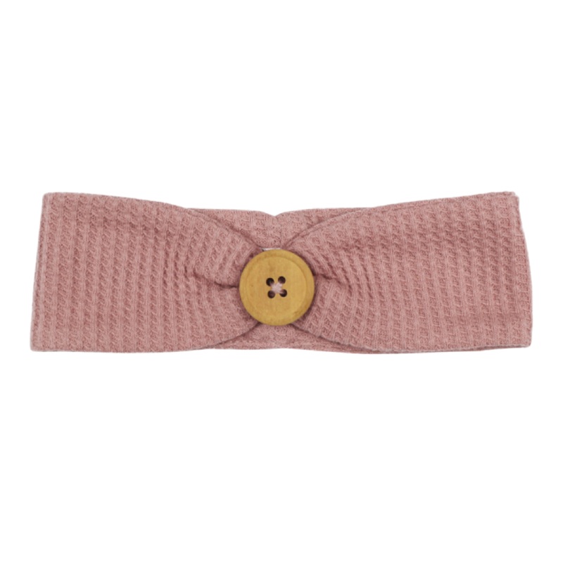 Pique Button Headband – Mauve
