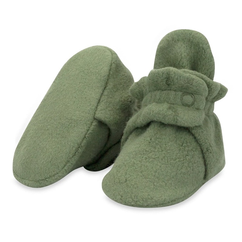 Cozie Fleece Baby Booties – Olive