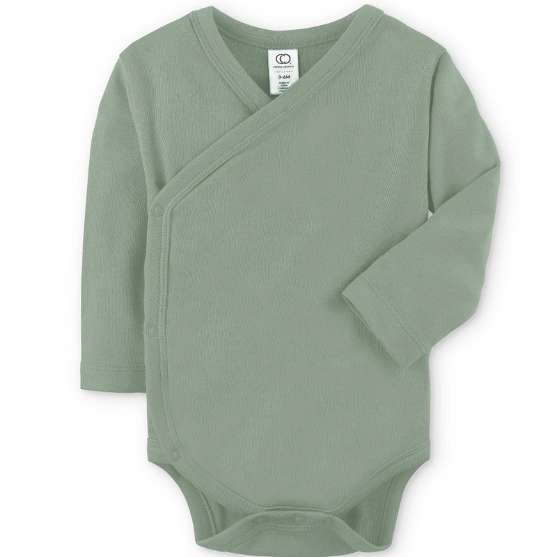 Organic Baby Long Sleeve Classic Kimono Bodysuit – Thyme