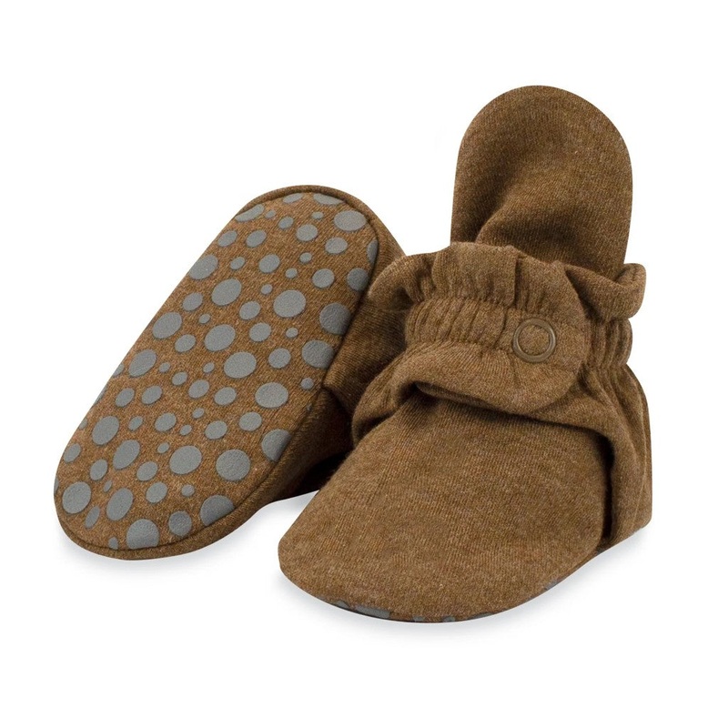 Organic Cotton Baby Booties – Heather Mocha