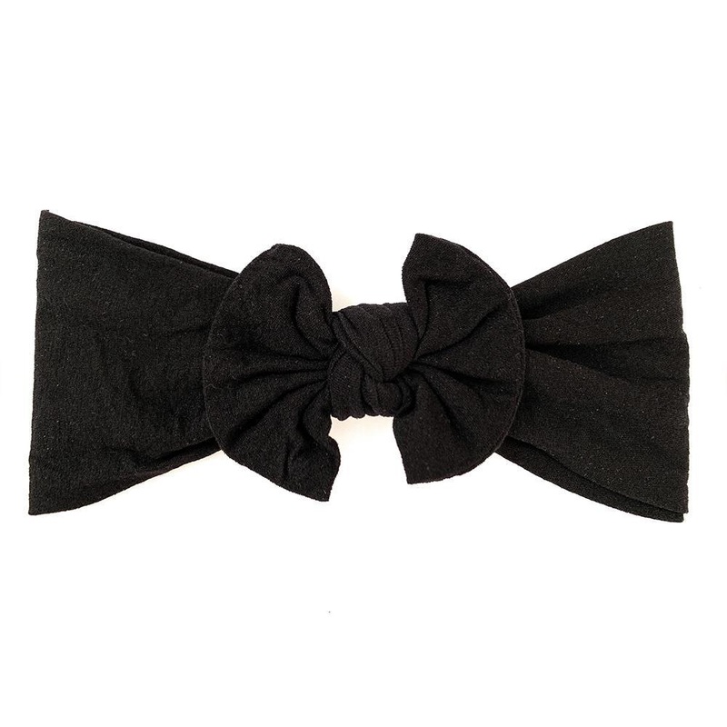 Baby Wisp Nylon Bow Headband (Black)