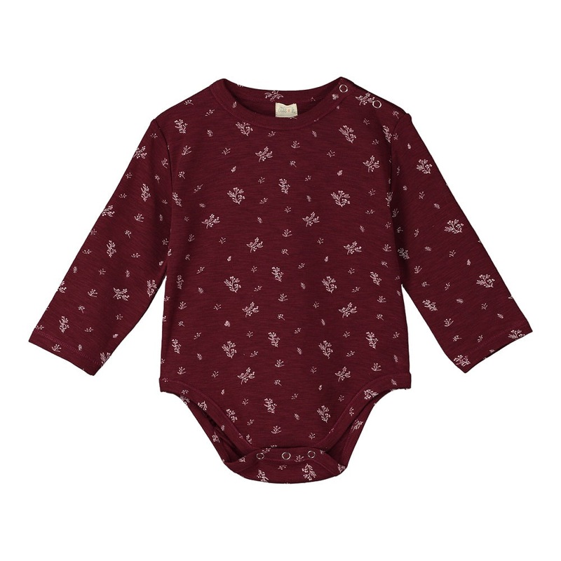 ettie + h Morgan Jersey Onesie (Burgundy Holly)