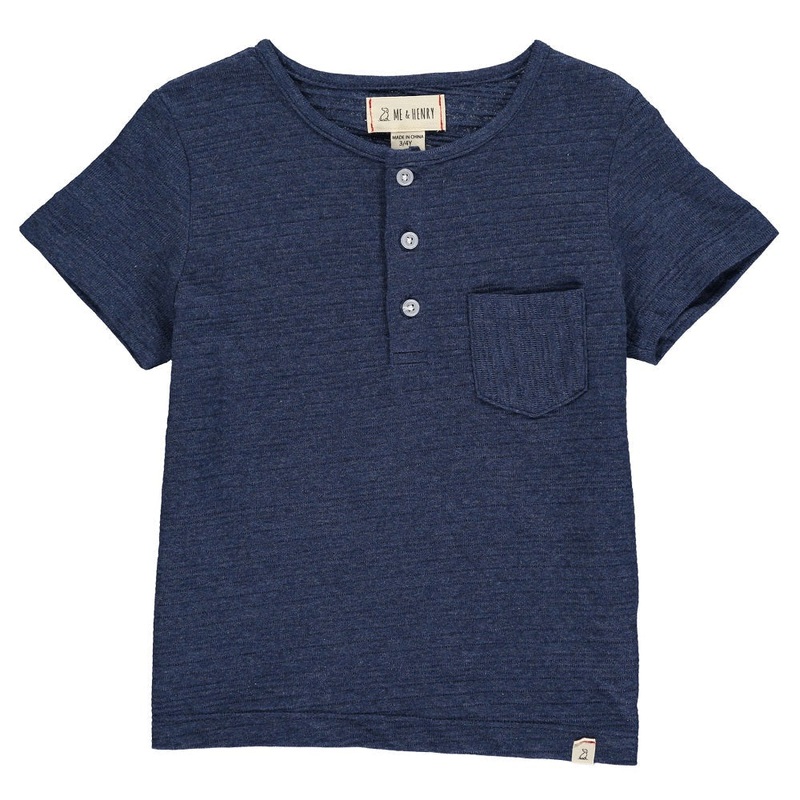 Me & Henry Dodger Henley (Navy Ribbed)