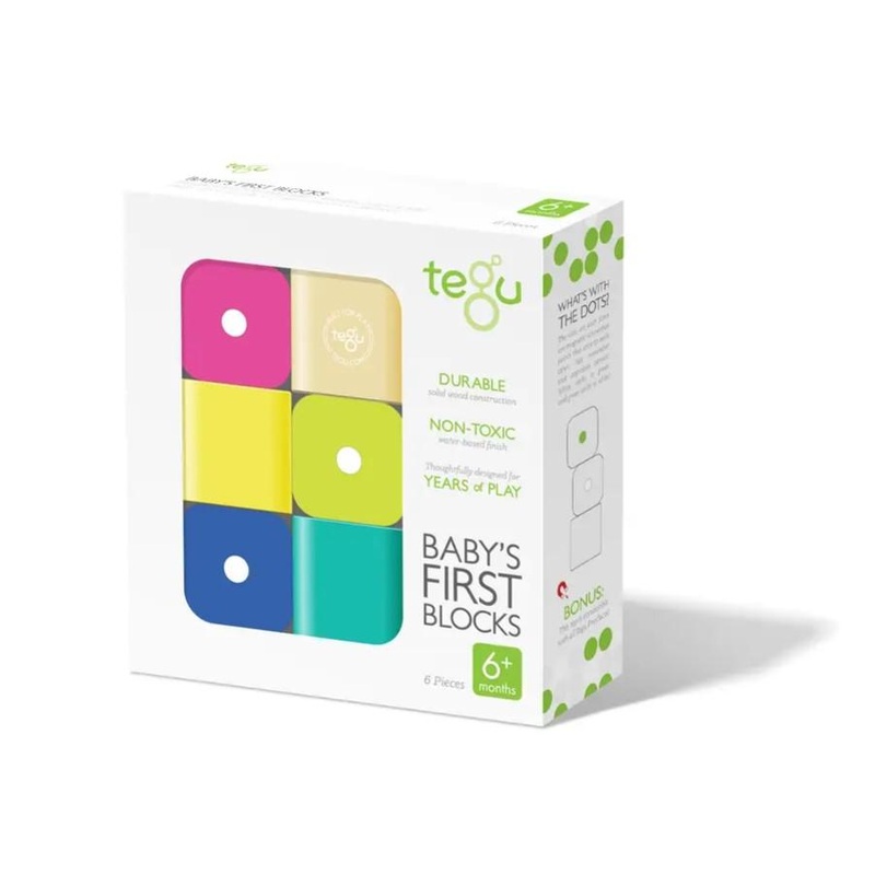 Baby’s First Blocks Magnetic Wooden Block Set – 6 pcs