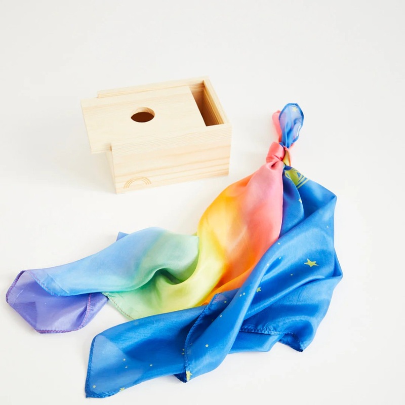 Wood Pull Box with Playsilks