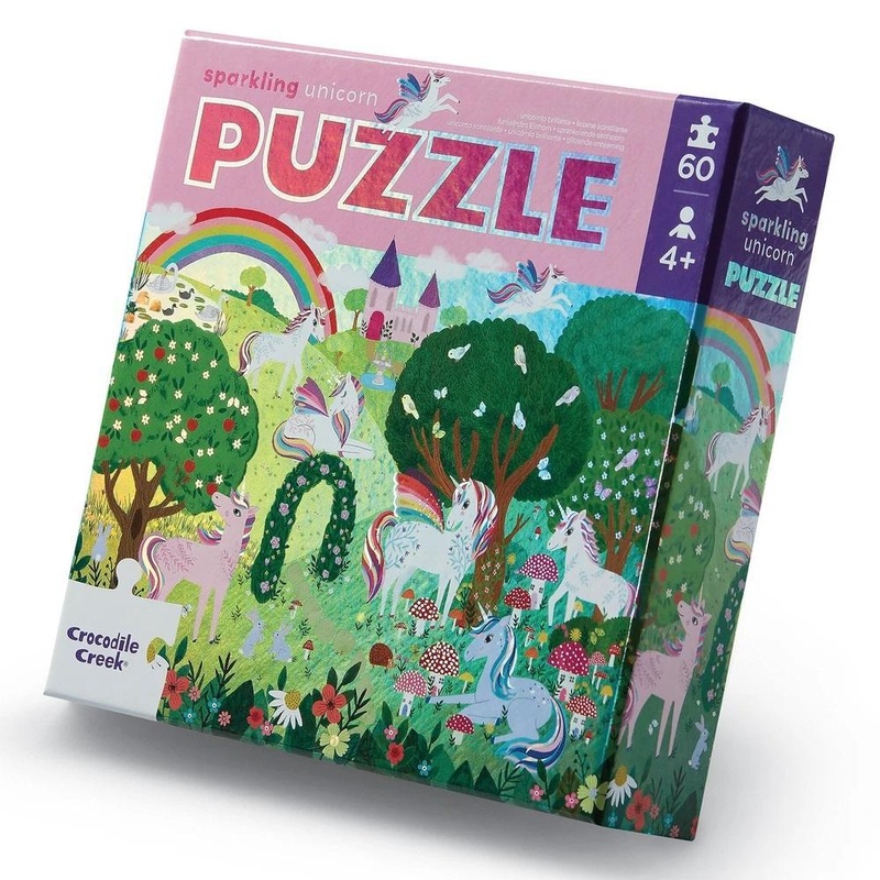 Crocodile Creek 60-Piece Foil Puzzle (Sparkling Unicorn)