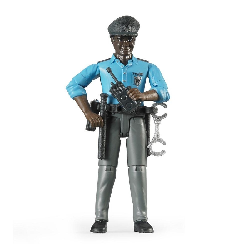 Bruder Policeman with Accessories, Dark Skin
