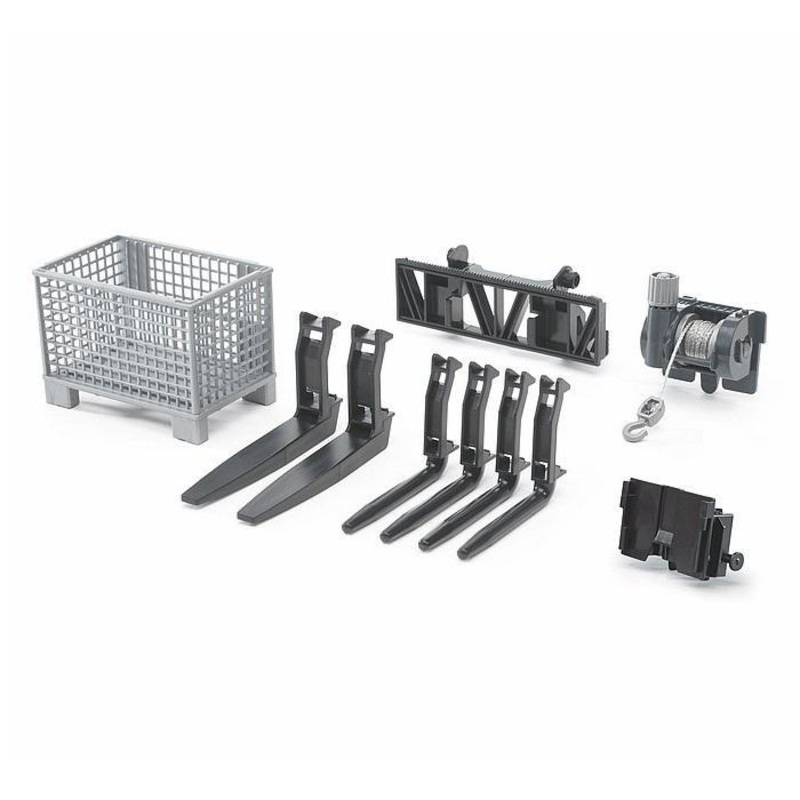 Bruder Box-Type Pallet, Winch & Forks for Frontloader