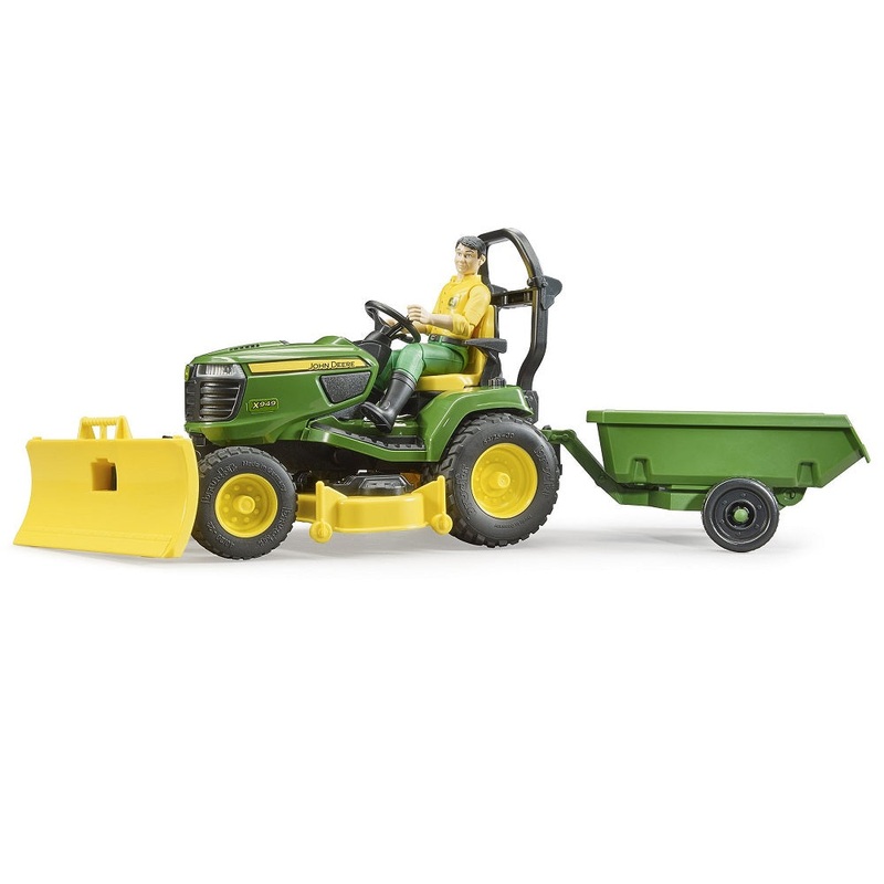 Bruder bWorld John Deere Lawn Tractor with Trailer