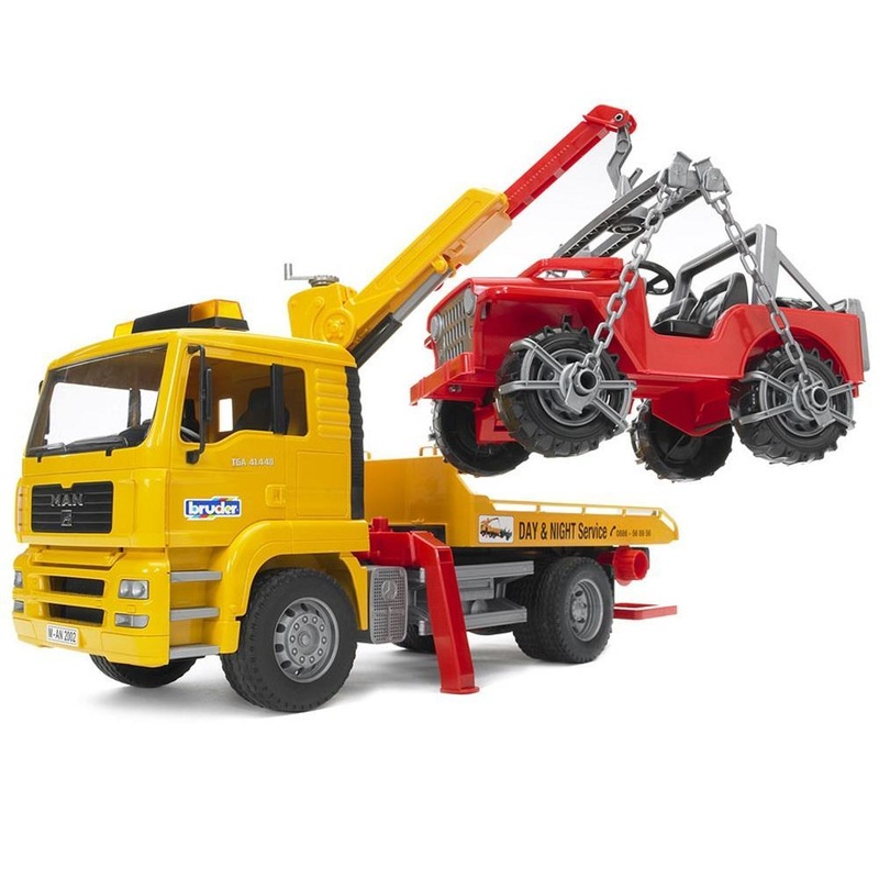 Bruder MAN TGA Breakdown Truck with Cross Country Vehicle