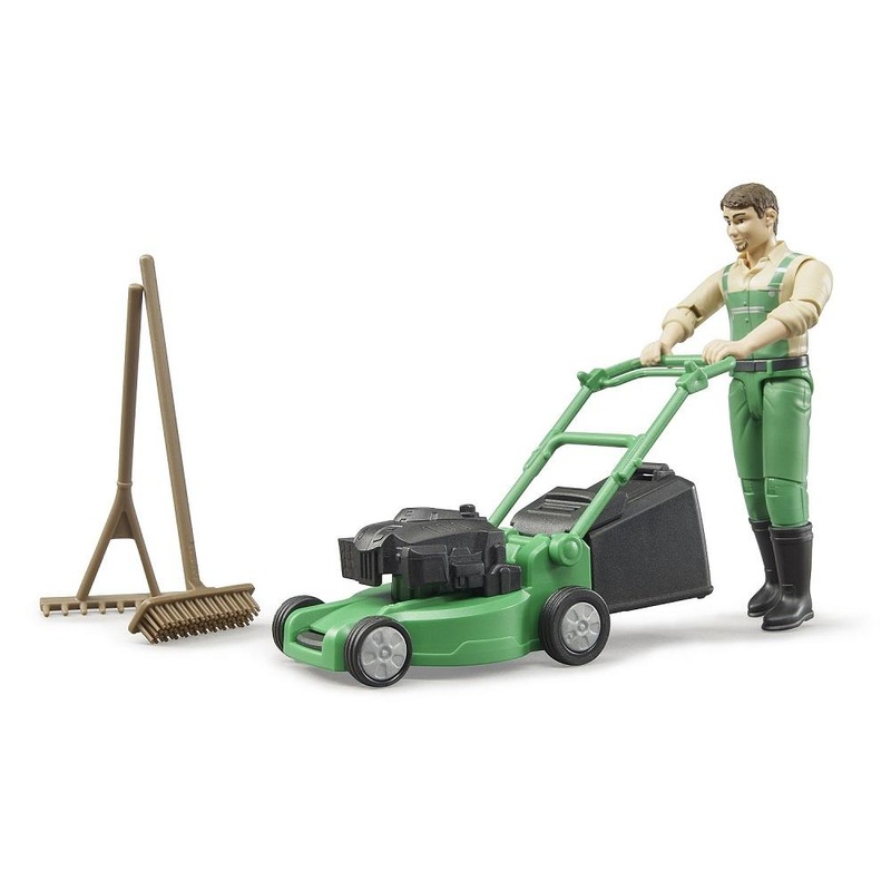 Bruder bWorld Gardener with Lawnmower & Equipment