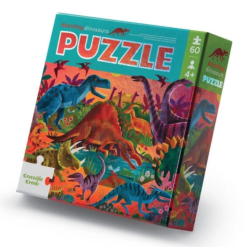 Crocodile Creek 60-Piece Foil Puzzle (Dazzling Dinosaurs)