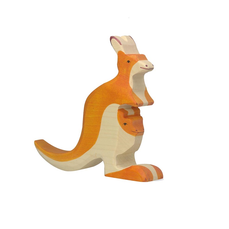 Kangaroo with young Wooden Figure