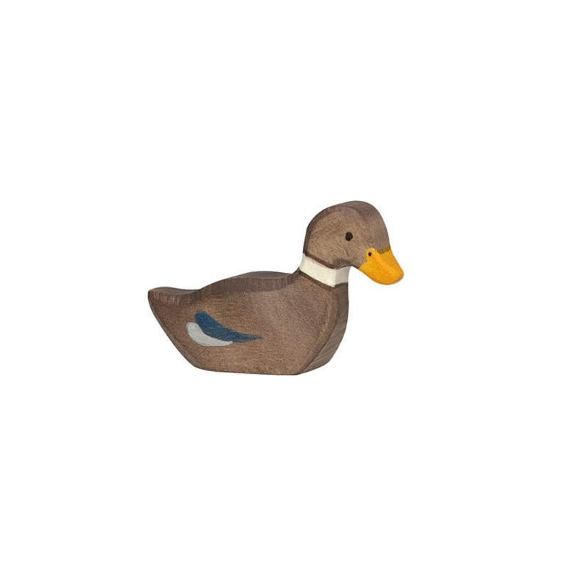 Swimming Duck Wooden Figure