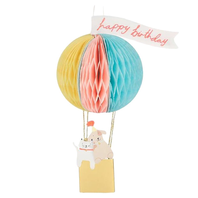 Air Balloon Honeycomb Birthday Card