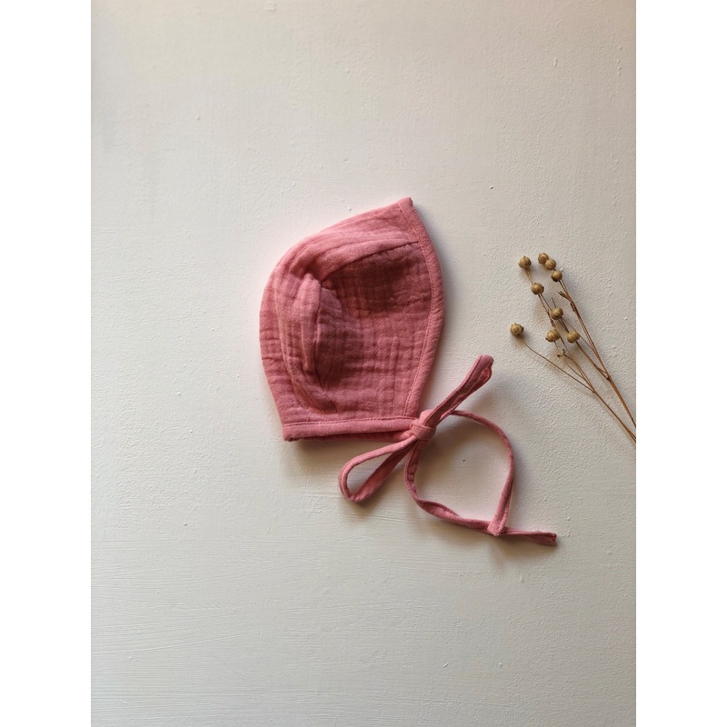 Cotton Gauze Round Bonnet for Minikane x Gordis 34cm Dolls | Bubblegum