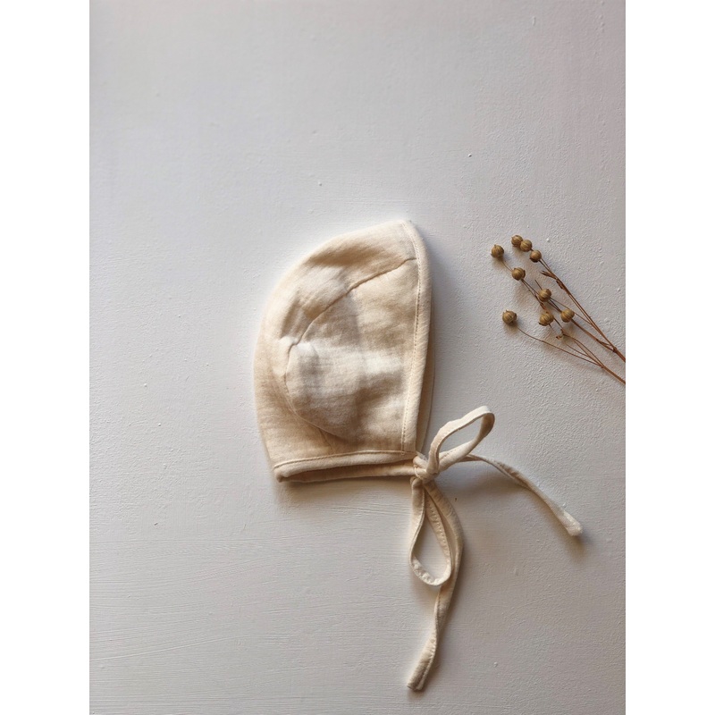 Cotton Gauze Round Bonnet for Minikane x Gordis 34cm Dolls | Milk