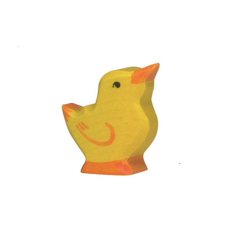 Head Raised Chick Wooden Figure