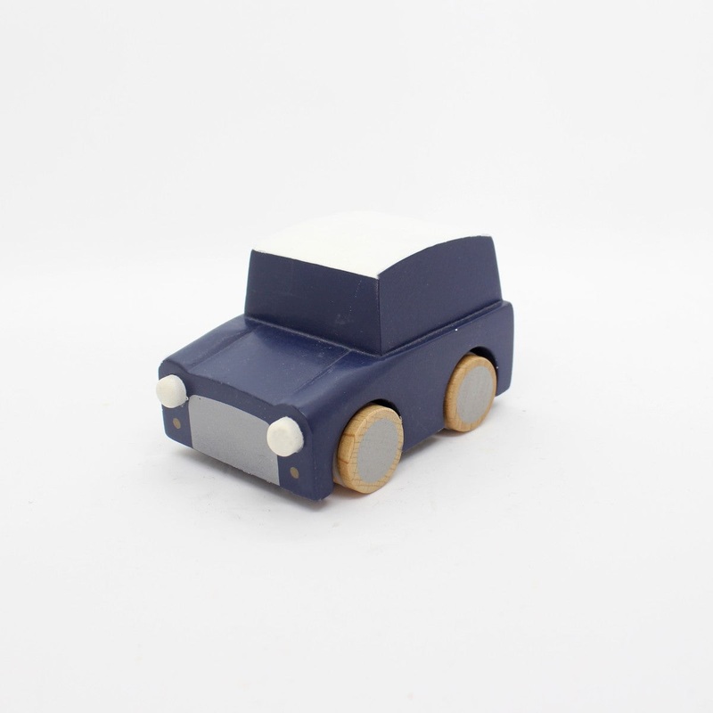 kiko & gg Kuruma Classic Wooden Wind Up Car | Navy
