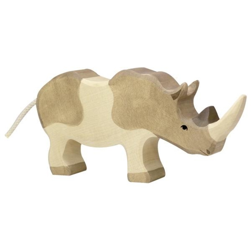 Rhinoceros Wooden Figure