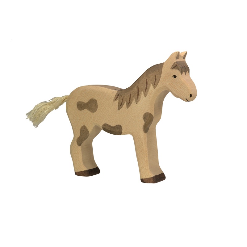 Standing Dappled Horse Wooden Figure