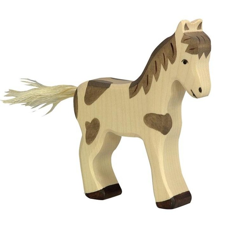 Standing Dappled Foal Wooden Figure