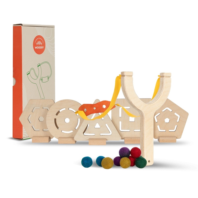 Children’s Wooden Sling Shot Set by Woodsy