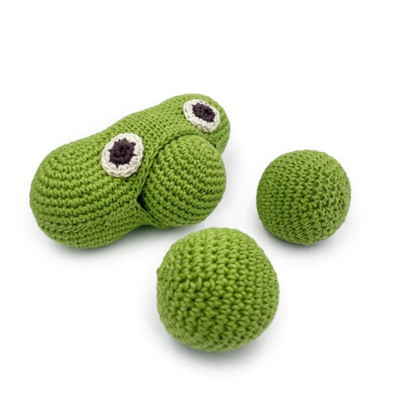 Myum Organic Cotton – Green Peas Rattle