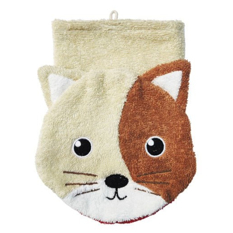 Organic Cotton Cat Washcloth Puppet