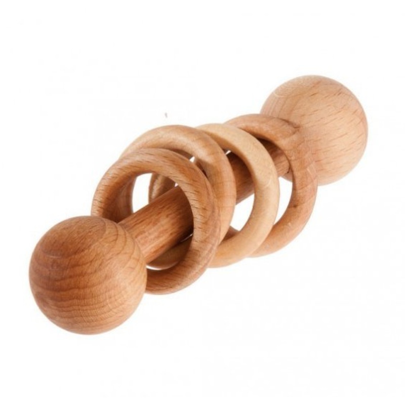 Traditional Baby Toy Rattle with Rings