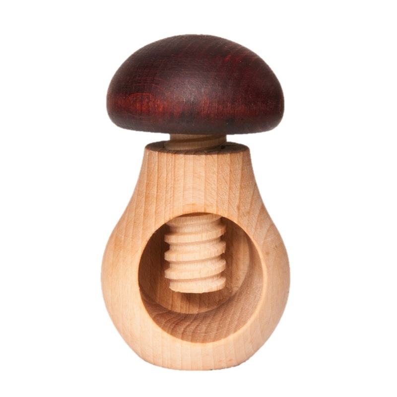 Wooden Nut Cracker – Mushroom with Screw Toy