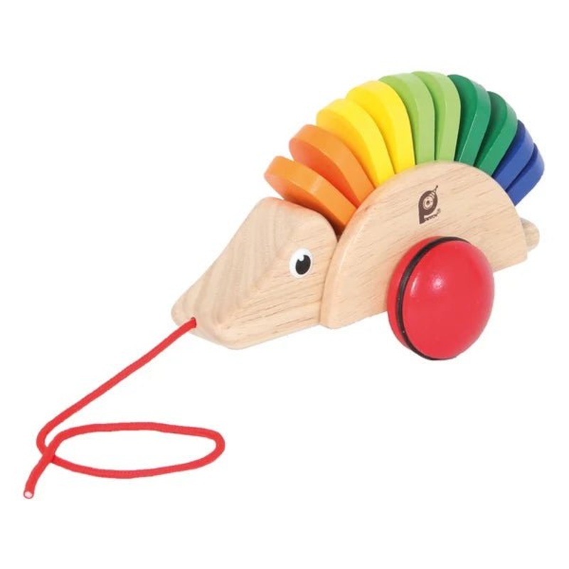 Wooden Pull Along Porcupine – Pin Toys